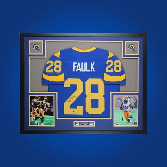 Marshall Faulk Signed Full Framed Custom Los Angeles Rams Jersey