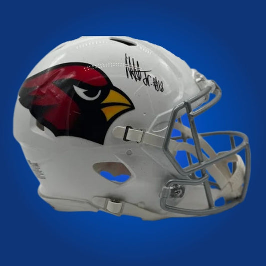 Trey McBride signed Arizona Cardinals white speed replica helmet