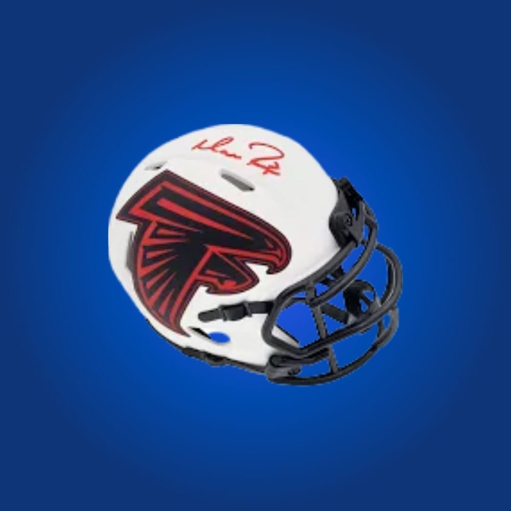 Atlanta Falcons White Lunar Speed Mini Helmet signed by Matt Ryan, includes Certificate of Authenticity