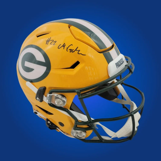 Matthew Golden Signed Green Bay Packers Yellow SpeedFlex Authentic Helmet, includes Certificate of Authenticity