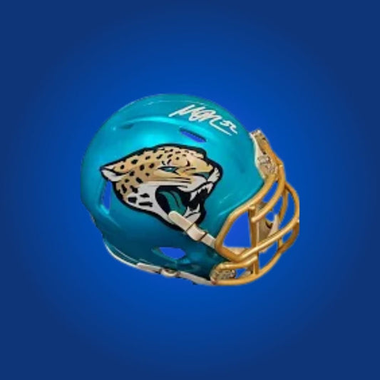 Jacksonville Jaguars Teal Alt Flash Speed Mini Helmet signed by Maurice Jones-Drew, Certificate of Authenticity included