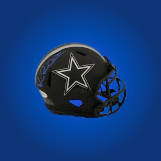 Dallas Cowboys Black Eclipse Speed Mini Helmet signed by Michael Irvin, certified authentic