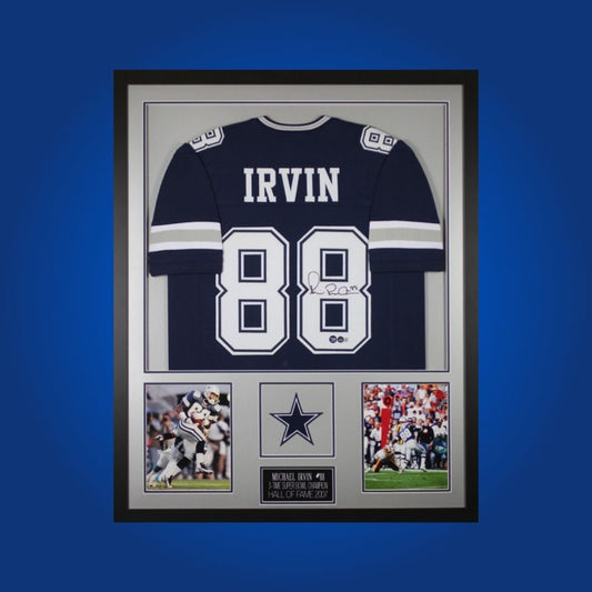 Michael Irvin Signed Full Framed Custom Dallas Cowboys Jersey