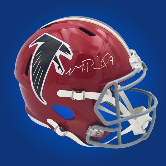 Puka Nacua signed Los Angeles Rams blue speed replica helmet