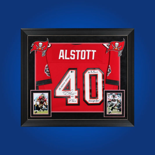 Mike Alstott Signed Custom Framed Tampa Bay Buccaneers Jersey