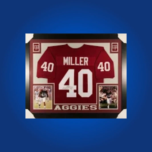 Mike Evans Signed Full Framed Custom Texas A&M Aggies Jersey – autographed memorabilia, All-Pro wide receiver collectible, perfect for Aggies enthusiasts.