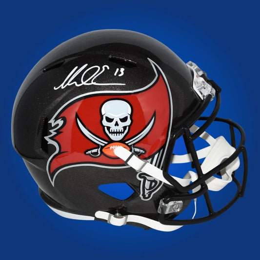 Mike Evans signed Tampa Bay Buccaneers black speed replica helmet