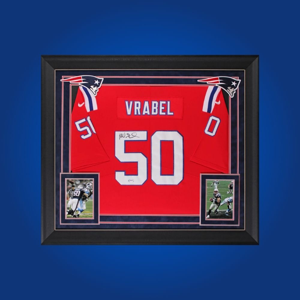 Mike Vrabal Signed Full Framed Custom New England Patriots Jersey