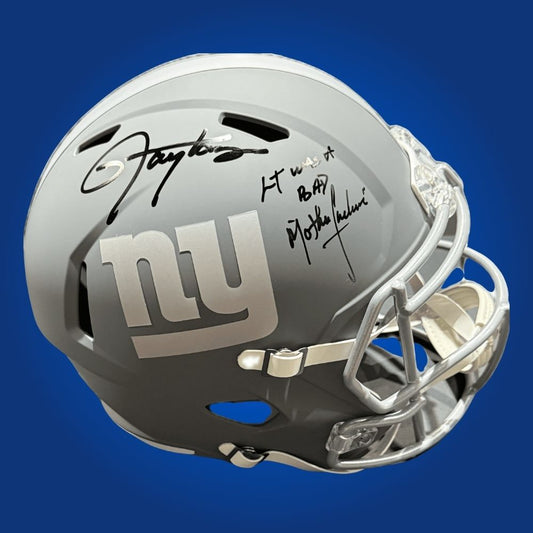 Lawrence Taylor signed New York Giants slate replica helmet