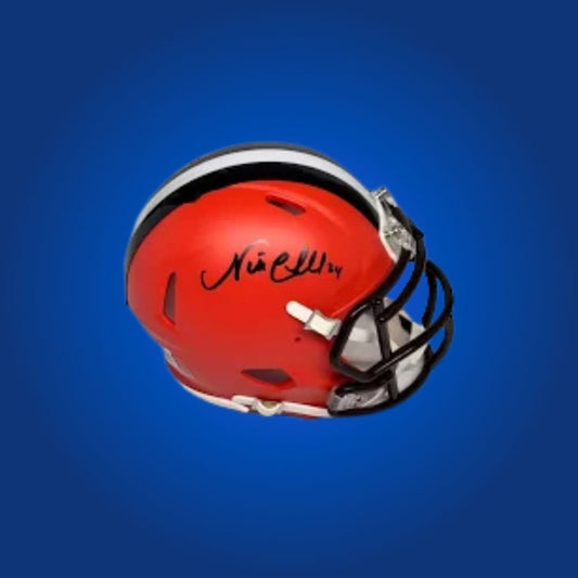 Cleveland Browns Orange Speed Mini Helmet signed by Nick Chubb, Certificate of Authenticity included