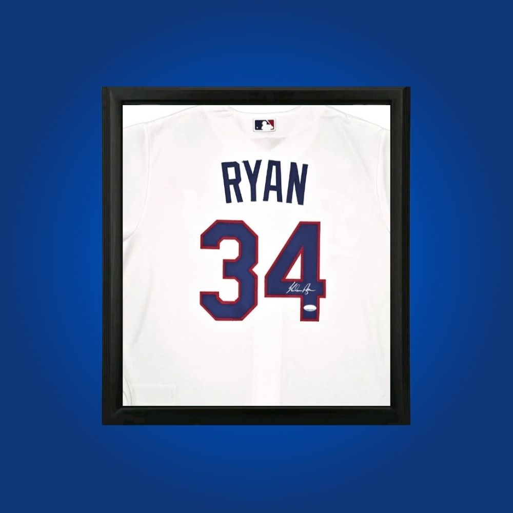 Nolan Ryan Signed Texas Rangers White Framed Jersey
