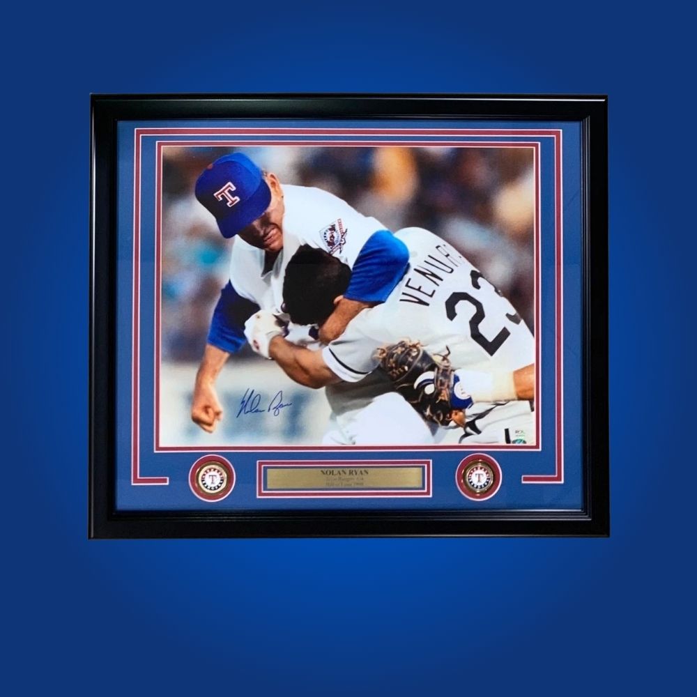 Nolan Ryan Texas Rangers Framed "Don't Mess With Texas" 16x20 Autographed Photo