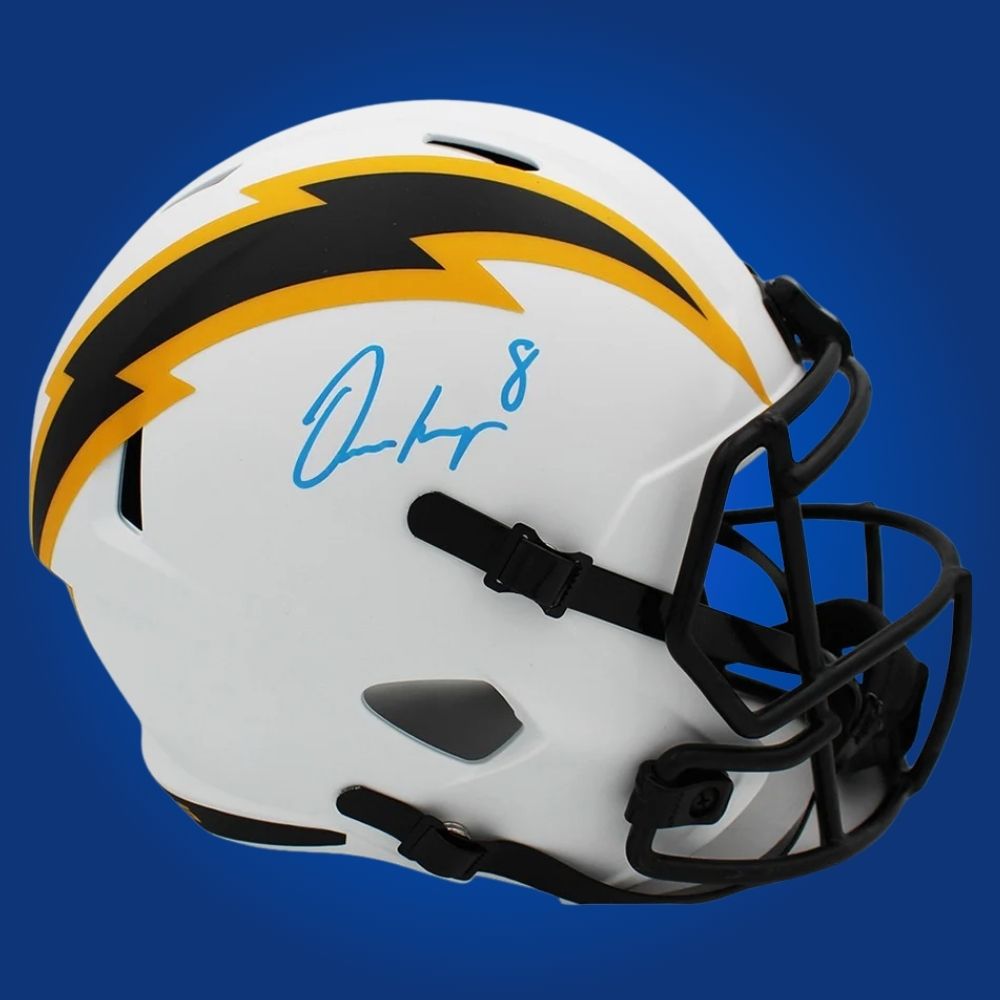 Omarion Hampton Signed Los Angeles Chargers Lunar Speed Authentic Helmet