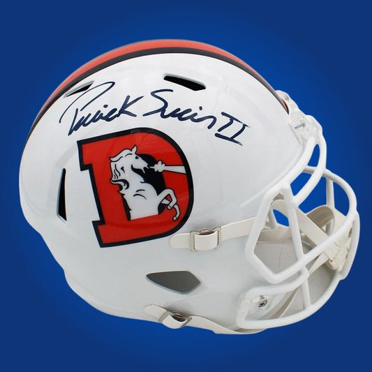 Patrick Surtain II signed Denver Broncos alt snowcap replica helmet