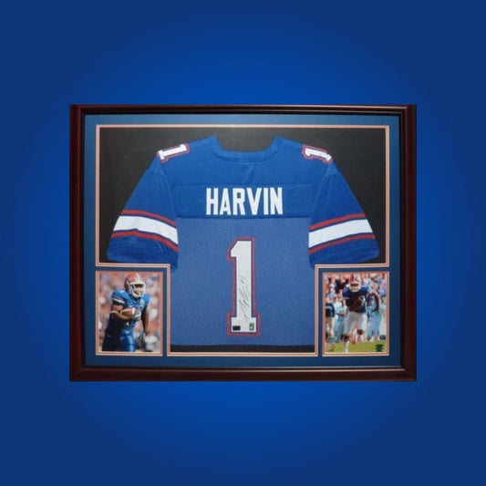 Percy Harvin Signed Full Framed Custom Florida Gators Jersey – autographed memorabilia, electrifying playmaker collectible, perfect for devoted Gators fans.