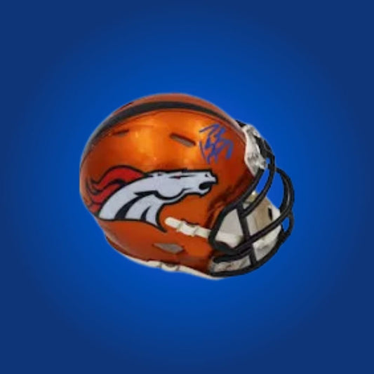 Denver Broncos Orange Flash Speed Mini Helmet signed by Peyton Manning, Certificate of Authenticity included