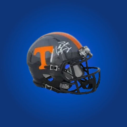 Peyton Manning signed Tennessee Volunteers mini helmet—rare collectible for Volunteers fans and Manning memorabilia enthusiasts.