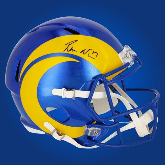 Malik Nabers signed New York Giants 2024 alternate speed replica helmet
