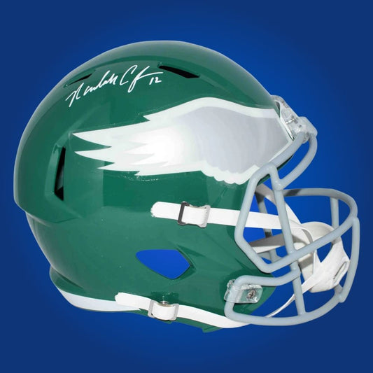 Randall Cunningham  Signed Philadelphia Eagles Green 74-95  Speed Replica Helmet