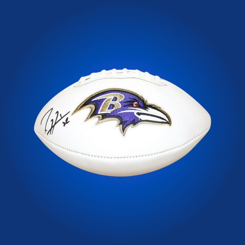 Ray Lewis autographed Baltimore Ravens logo football, a must-have for dedicated fans, includes certificate of authenticity for provenance.
