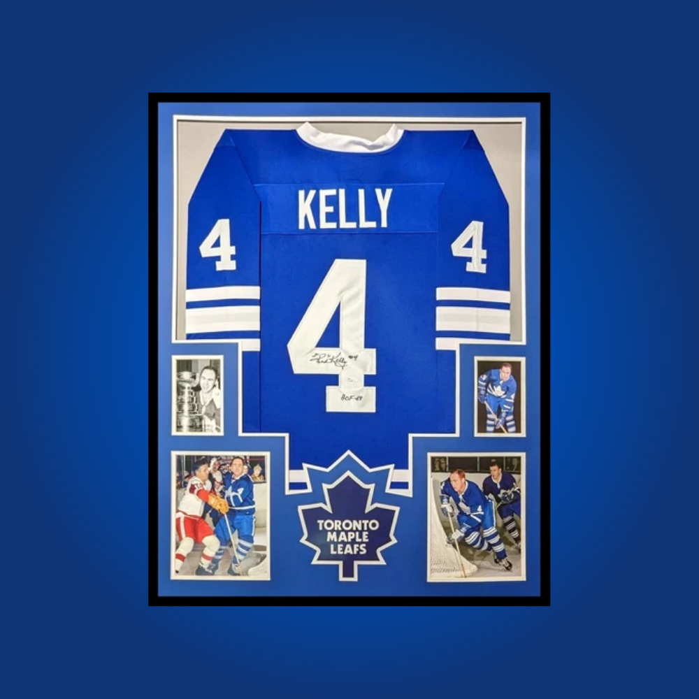 Red Kelly, Toronto Maple Leafs, Full Framed Blue Jersey