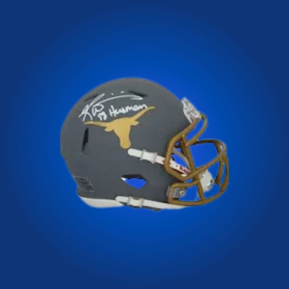 Ricky Williams signed Texas Longhorns mini helmet—essential collectible for Longhorns supporters and Williams memorabilia fans.