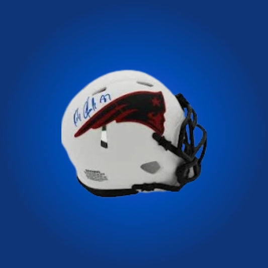 New England Patriots mini helmet signed by Rob Gronkowski with Certificate of Authenticity.