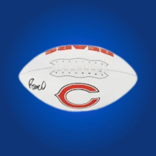 Rome Odunze signed Chicago Bears logo football, a unique collectible for Bears fans, authenticated and ready for display.
