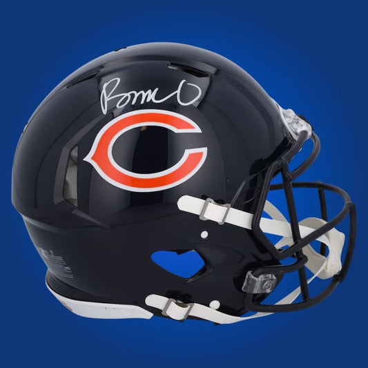 Rome Odunze  Signed Chicago Bears Navy Blue Speed Authentic Helmet