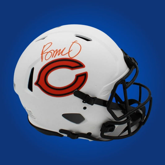 Rome Odunze Signed Chicago Bears White Flash SpeedFlex Authentic Helmet