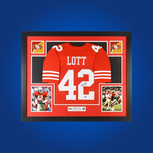 Ronnie Lott Signed Full Framed Custom San Francisco 49ers Jersey