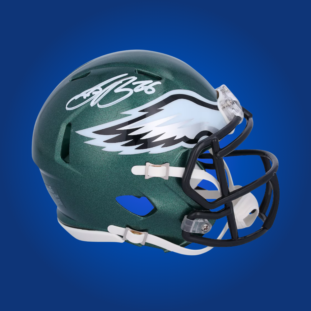 Philadelphia Eagles mini helmet signed by Saquon Barkley with Certificate of Authenticity