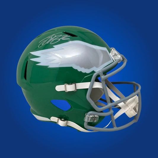 Saquon Barkley signed Philadelphia Eagles green speed replica helmet