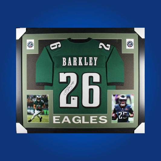 Saquon Barkley Signed Full Framed Custom Philadelphia Eagles Jersey