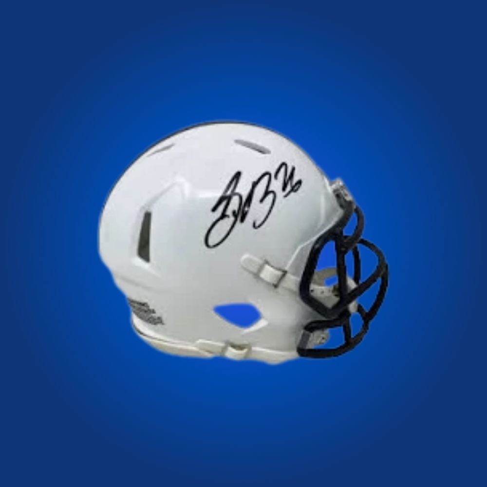 Saquon Barkley signed Penn State Nittany Lions mini helmet—premier collectible for Penn State fans and Barkley supporters.