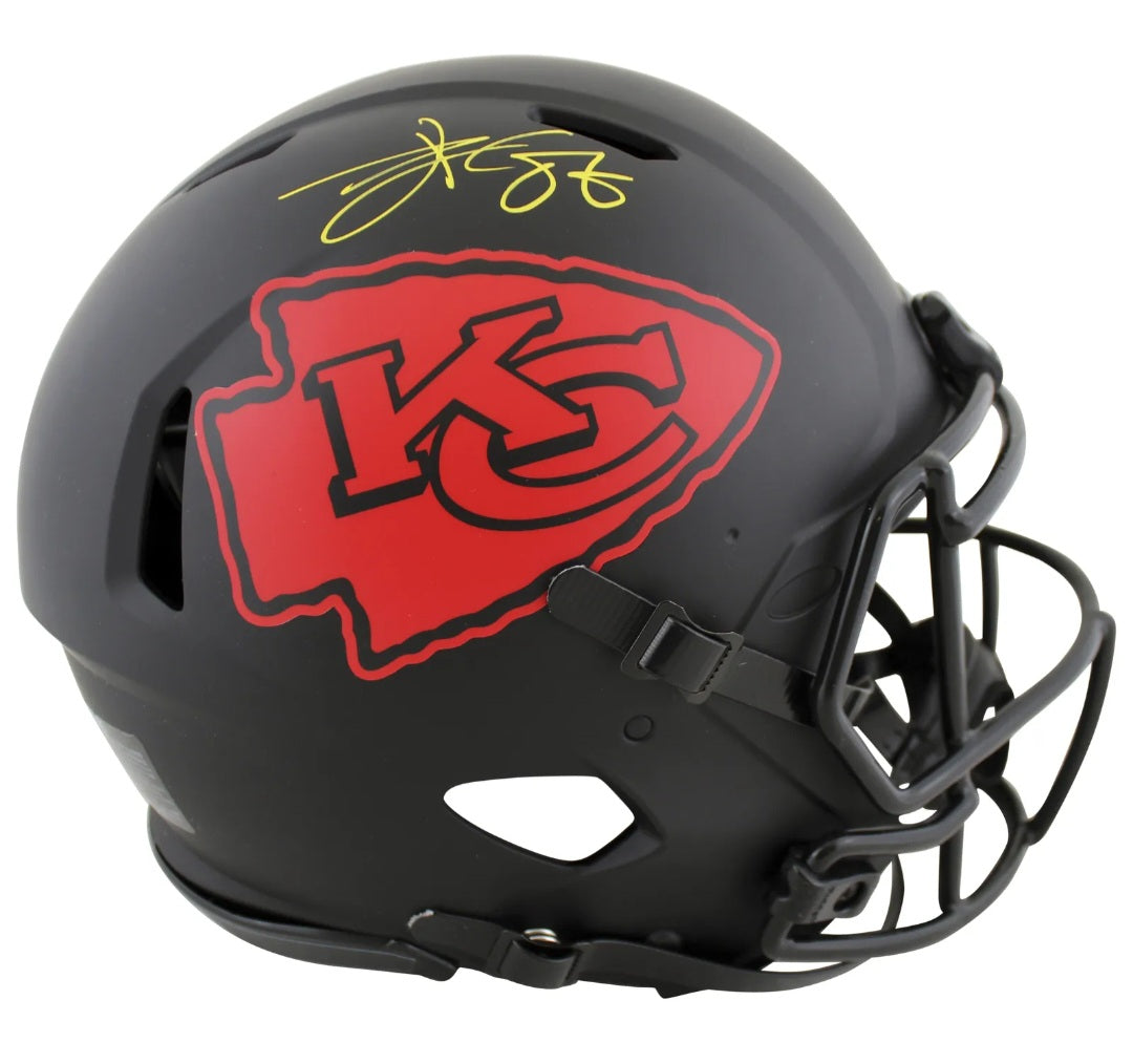 Kelce Blackout Signed Helmet