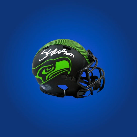 Seattle Seahawks mini helmet signed by Shaun Alexander with Certificate of Authenticity.