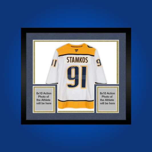 Steven Stamkos’ signed full framed Nashville Predators white jersey is a unique and rare collectible, showcasing the superstar’s illustrious career with a special team twist.