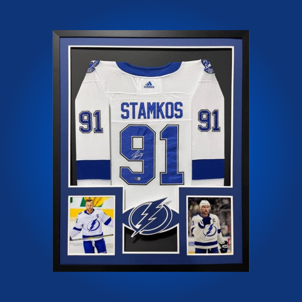 Steven Stamkos, Tampa Bay Lightning, Full Framed White Jersey