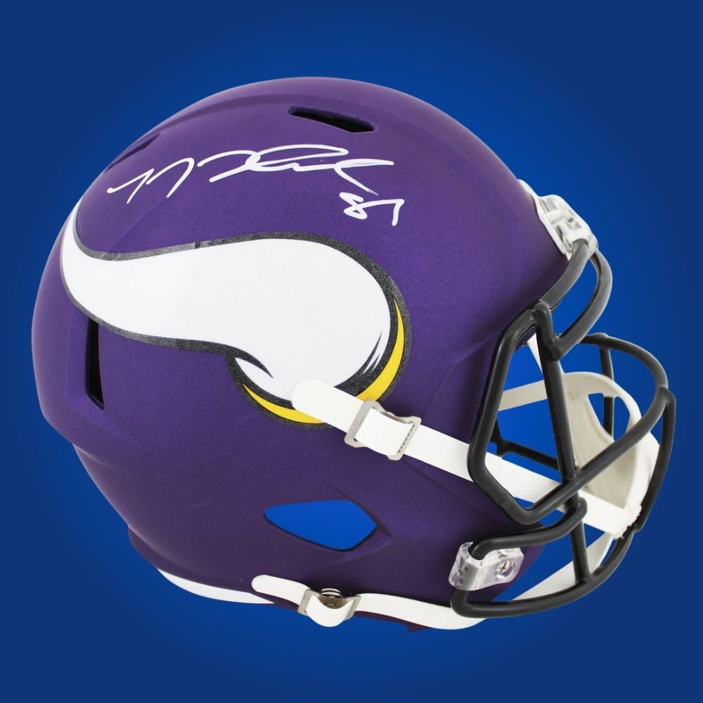 TJ Hockenson  Signed Minnesota Vikings Purple Speed Replica Helmet