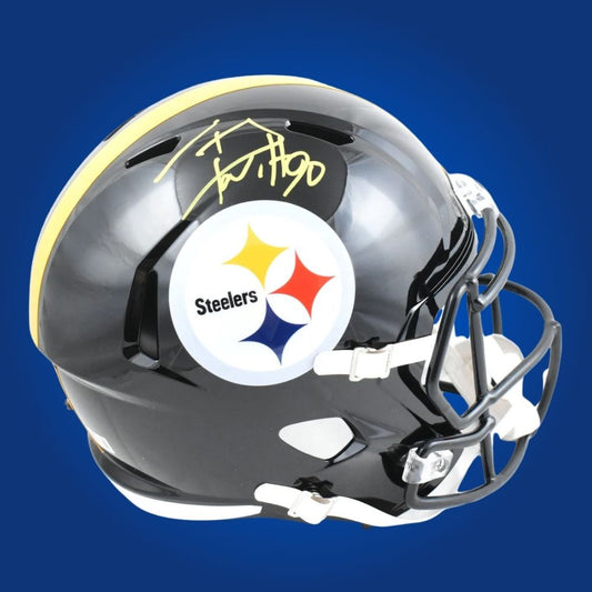 T.J. Watt, signed Pittsburgh Steelers black speed replica helmet