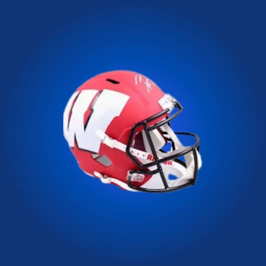 TJ Watt signed Wisconsin Badgers mini helmet—outstanding collectible for Wisconsin supporters and Watt memorabilia collectors.