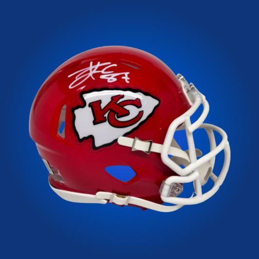 Kansas City Chiefs mini helmet signed by Travis Kelce with Certificate of Authenticity