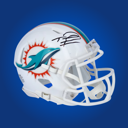 Miami Dolphins mini helmet signed by Tua Tagovailoa with Certificate of Authenticity