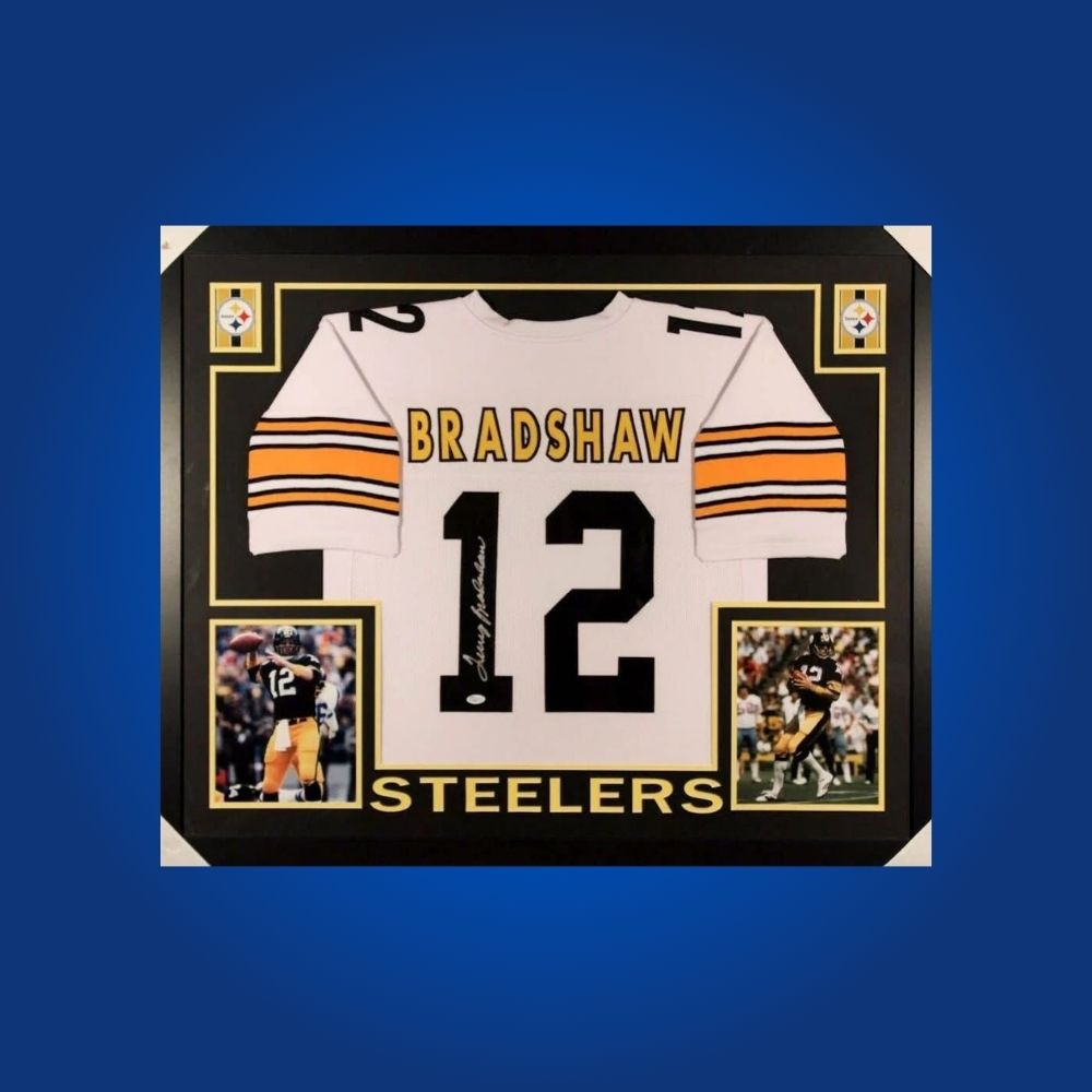 Terry Bradshaw Signed Full Framed Custom Pittsburgh Steelers Jersey