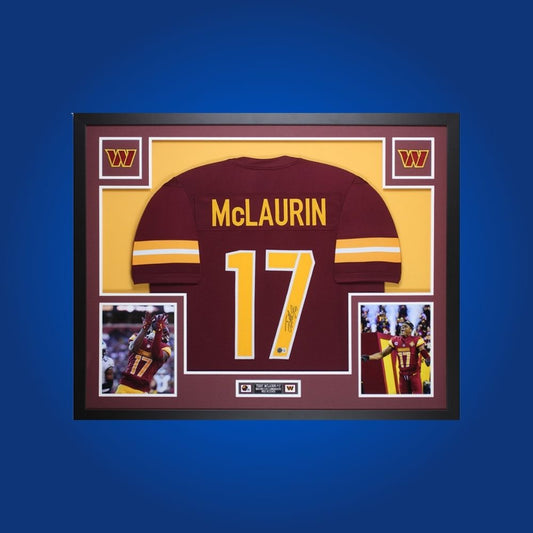 Autographed Washington Commanders custom jersey by Terry McLaurin with Certificate of Authenticity.