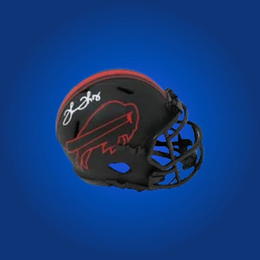 Buffalo Bills Black Eclipse Speed Mini Helmet signed by Thurman Thomas, Certificate of Authenticity included