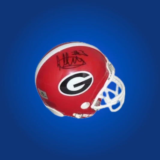 Todd Gurley autographed Georgia Bulldogs mini helmet—collectible for Gurley fans and Georgia Bulldogs enthusiasts.