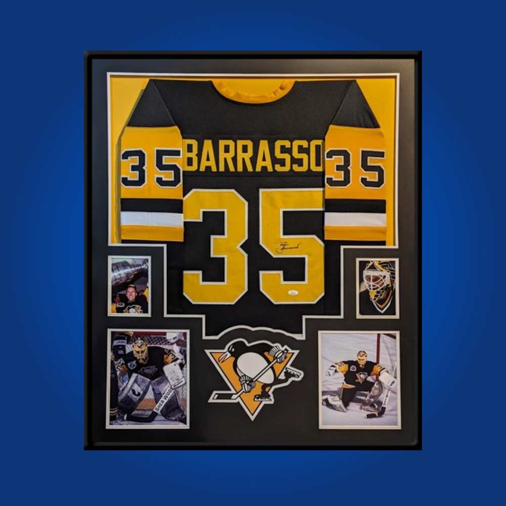 Tom Barrasso, Pittsburgh Penguins, Full Framed Black Jersey