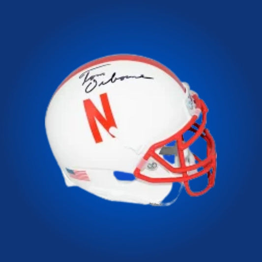 Tom Osbourne signed Nebraska Cornhuskers mini helmet—prized collectible for Huskers fans and Osbourne memorabilia collectors.